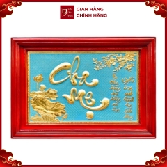 Tranh Đồng Chữ Cha Mẹ ( 38x54cm ) - Cửu Diệu Thiên - CM003