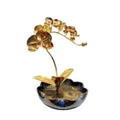 Hoa Lan Mạ Vàng 24k - Đồ Đồng Cao Cấp - Cửu Diệu Thiên - THN127
