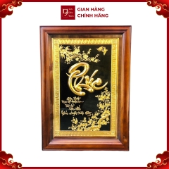 Tranh Đồng Chữ Phúc , Mạ Vàng 24K ( 38x54cm ) - Cửu Diệu Thiên - THN248