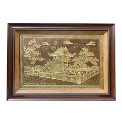 Tranh Đồng Chùa Một Cột, Giả Cổ ( 40x55cm ) - Cửu Diệu Thiên - MC020
