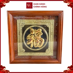 Tranh Đồng Chữ Phúc , Mạ Vàng 24K ( 81x81cm ) - Cửu Diệu Thiên - THN235