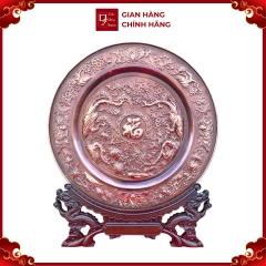 Tranh Đĩa Đồng Tứ Linh Châu Phúc ( 35x41cm ) - Cửu Diệu Thiên - TD019