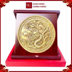 Tranh Đồng Vàng Rồng Phú Quý ( Đường Kính 23cm )  - Cửu Diệu Thiên - RV002