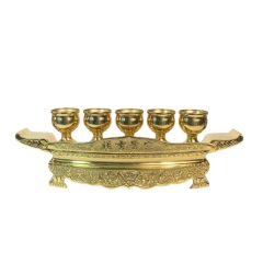 Bộ Kỷ Ngai 5 Chén - Đồng Vàng Cao Cấp - Cửu Diệu Thiên - KN005