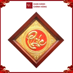 Tranh Đồng Chữ Phúc , Mạ Vàng 24K ( 38x38cm ) - Cửu Diệu Thiên - THN239