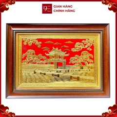 Tranh Đồng Khuê Văn Các , Dát Vàng ( 40x55cm ) - Cửu Diệu Thiên - THN267