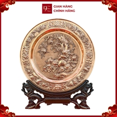 Tranh Đĩa Đồng Tùng Hạc Diên Niên ( 35x41cm ) - Cửu Diệu Thiên - TD018