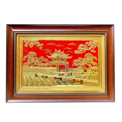 Tranh Đồng Khuê Văn Các , Dát Vàng ( 40x55cm ) - Cửu Diệu Thiên - THN267