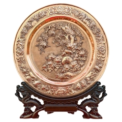 Tranh Đĩa Đồng Tùng Hạc Diên Niên ( 35x41cm ) - Cửu Diệu Thiên - TD018