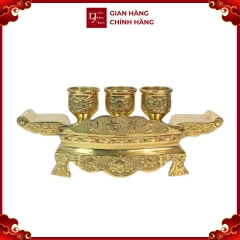 Bộ Kỷ Ngai 3 Chén - Đồng Vàng Cao Cấp - Cửu Diệu Thiên - KN004