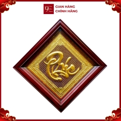 Tranh Đồng Chữ Phúc , Mạ Vàng 24K ( 50x50cm ) - Cửu Diệu Thiên - THN240