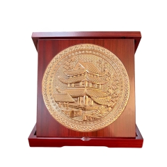 Tranh Đồng Đỏ Chùa Keo ( Đường Kính 23cm ) - Cửu Diệu Thiên - TD027