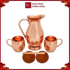 Bộ Bình Và Cốc Uống Nước - Đồ Đồng Cao Cấp - Cửu Diệu Thiên - THN133