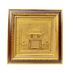 Tranh Đồng Khuê Văn Các , Mạ Vàng 24K ( 30x30cm ) - Cửu Diệu Thiên - THN262