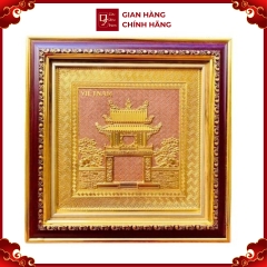 Tranh Đồng Khuê Văn Các , Mạ Vàng 24K ( 30x30cm ) - Cửu Diệu Thiên - THN262