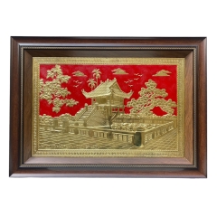 Tranh Đồng Chùa Một Cột ( 50x70cm ) - Cửu Diệu Thiên - MC0013