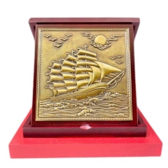 Tranh Đồng Thuận Buồm Xuôi Gió ( 23x23cm ) - Cửu Diệu Thiên - TB017