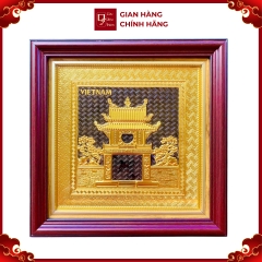 Tranh Đồng Khuê Văn Các , Mạ Vàng 24K ( 30x30cm ) - Cửu Diệu Thiên - THN263