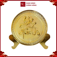 Tranh Đĩa Đồng Chữ Gia Đình , Mạ Vàng 24K ( Đường Kính 21cm ) - Cửu Diệu Thiên - ĐC004