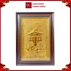 Tranh Đồng Chùa Một Cột , Dát Vàng ( 38x54cm ) - Cửu Diệu Thiên - MC0018