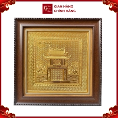 Tranh Đồng Khuê Văn Các , Mạ Vàng 24K ( 30x30cm ) - Cửu Diệu Thiên - THN264