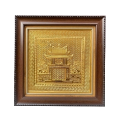 Tranh Đồng Khuê Văn Các , Mạ Vàng 24K ( 30x30cm ) - Cửu Diệu Thiên - THN264