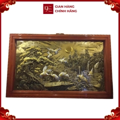 Tranh Tùng Hạc - Đồ Đồng Cao Cấp - Cửu Diệu Thiên - THN032