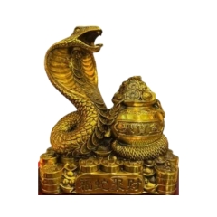 Tượng Rắn Phong Thủy , Linh Vật Tuổi Tỵ - Đồ Đồng Cao Cấp - Cửu Diệu Thiên - THN098