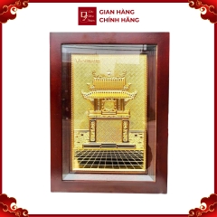 Tranh Đồng Khuê Văn Các , Mạ Vàng 24K ( 28x38cm ) - Cửu Diệu Thiên - THN261