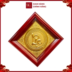 Tranh Đồng Chữ Lộc , Mạ Vàng 24K ( 40x40cm ) - Cửu Diệu Thiên - THN171