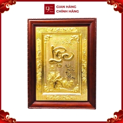 Tranh Đồng Chữ Lộc , Mạ Vàng 24K ( 88x128cm ) - Cửu Diệu Thiên - THN177