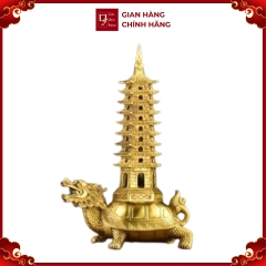 Tượng Long Quy Cõng Tháp Văn Xương 9 Tầng - Đồ Đồng Cao Cấp - Cửu Diệu Thiên - THN101