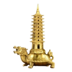 Tượng Long Quy Cõng Tháp Văn Xương 9 Tầng - Đồ Đồng Cao Cấp - Cửu Diệu Thiên - THN101