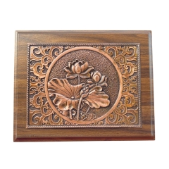 Tranh Đồng Hoa Sen ( 20x25cm ) - Cửu Diệu Thiên - SH030