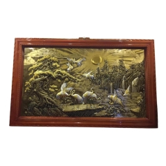 Tranh Tùng Hạc - Đồ Đồng Cao Cấp - Cửu Diệu Thiên - THN032