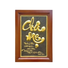 Tranh Đồng Chữ Cha Mẹ ( 38x54cm ) - Cửu Diệu Thiên - CM009