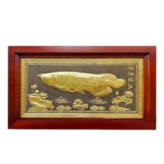 Tranh Đồng Cá Rồng ( 38x68cm ) - Cửu Diệu Thiên - THN341