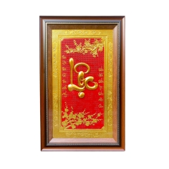 Tranh Đồng Chữ Lộc , Dát Vàng ( 50x80cm ) - Cửu Diệu Thiên - THN180