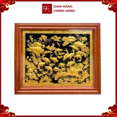 Tranh Cá Chép Hoa Sen - Đồ Đồng Cao Cấp - Cửu Diệu Thiên - THN379