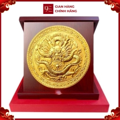 Tranh Đồng Vàng Rồng Phú Quý , Mạ Vàng 24K ( Đường Kính 23cm )  - Cửu Diệu Thiên - RV003
