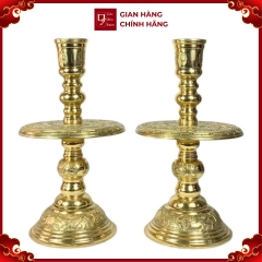 Đôi Chân Nến - Đồng Vàng Cao Cấp - Cửu Diệu Thiên - HL006