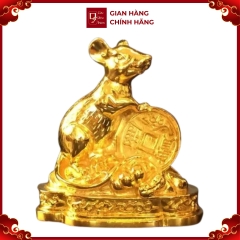 Tượng Chuột Phong Thủy , Linh Vật Tuổi Tý - Đồ Đồng Cao Cấp - Cửu Diệu Thiên - THN083