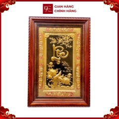 Tranh Đồng Chữ Lộc , Mạ Vàng 24K ( 128x88cm ) - Cửu Diệu Thiên - THN181