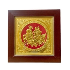 Tranh Đồng Mừng Thọ Ông Bà , Dát Vàng ( 42x42cm ) - Cửu Diệu Thiên - THN210