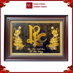 Tranh Đồng Chữ Lộc , Dát Vàng ( 38x54cm ) - Cửu Diệu Thiên - THN186