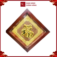 Tranh Đồng Chữ Phúc , Dát Vàng ( 40x40xm ) - Cửu Diệu Thiên - CP004