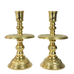 Đôi Chân Nến - Đồng Vàng Cao Cấp - Cửu Diệu Thiên - HL006