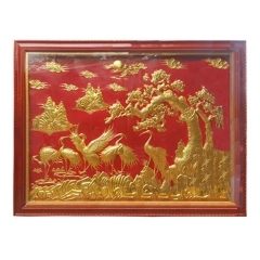 Tranh Tùng Hạc - Đồ Đồng Cao Cấp - Cửu Diệu Thiên - THN033
