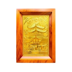 Tranh Đồng Chùa Keo, Mạ Vàng 24K (38x54cm) - Cửu Diệu Thiên - CK007