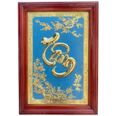 Tranh Đồng Chữ Tâm (48x68cm) - Cửu Diệu Thiên - ĐT004